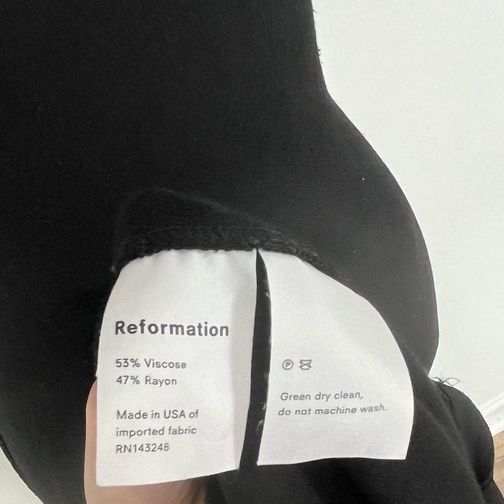 Reformation Fauna Dress Black - Size 8 Button Down - Picture 7 of 8